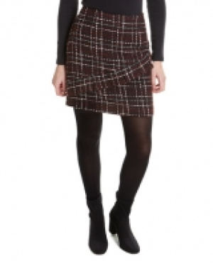 Check Boucle Frill Detail Skirt