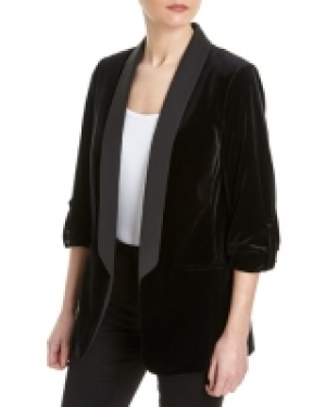 Velvet Ruched Sleeve Jacket