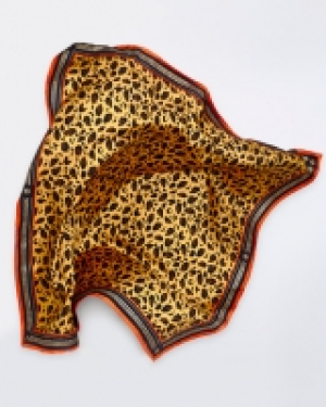 Michael Mortell Leopard Print Silk Scarf