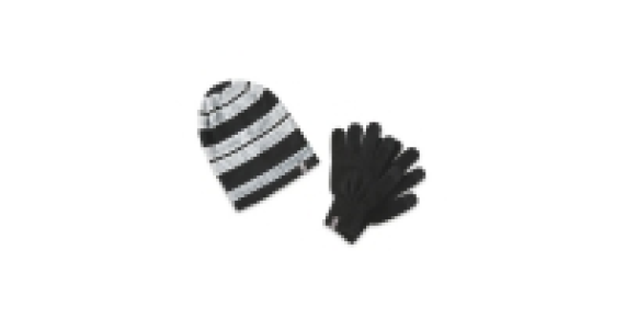 Black Merino Blend Hat & Glove Set