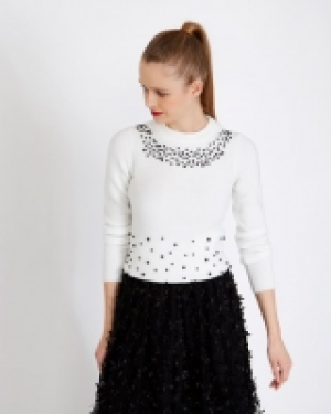 Savida Bead Neck Jumper