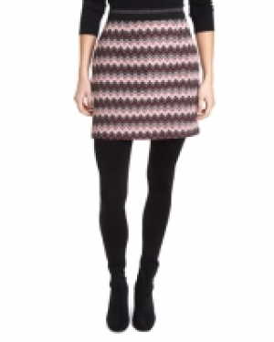 Chevron Jacquard Elastic Mini Skirt