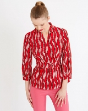Savida Wrap Print Blouse