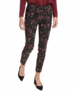 Print Stretch Skinny Fit Trousers