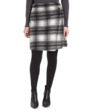 Brushed Check Stud Detail Skirt