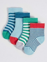Marks and Spencer  4 Pairs of Cotton Rich Socks with StaySoft (0-24 Months)