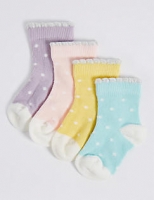 Marks and Spencer  4 Pairs of Cotton Rich StaySoft Socks (0-24 Months)