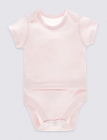 Marks and Spencer  Pure Cotton Short Sleeve Bodysuit with Popper Tummy (0-3 Yea