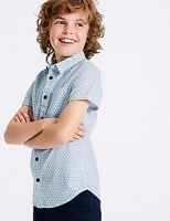 Marks and Spencer  Pure Cotton Jacquard Print Shirt (3-16 Years)