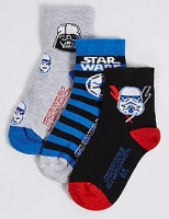Marks and Spencer  3 Pairs of Cotton Rich Star Wars Socks (1-3 Years)