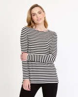 Dunnes Stores  Gallery Long Sleeved Fine Stripe Top
