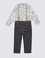 Marks and Spencer  2 Piece Paddington Shirt & Trousers Outfit (3 Months - 6 Yea