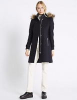 Marks and Spencer  Faux Fur Collar Longline Coat