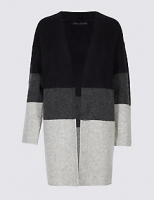 Marks and Spencer  Colour Block Longline Open Front Cardigan