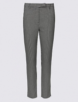 Marks and Spencer  Cotton Rich Dogtooth Print Slim Leg Trousers