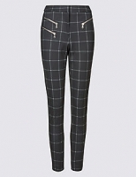 Marks and Spencer  Ponte Checked Skinny Leg Trousers