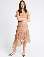 Marks and Spencer  Embroidered Short Sleeve Midi Dress