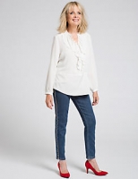 Marks and Spencer  Ruffle Round Neck Long Sleeve Blouse