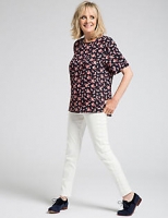 Marks and Spencer  Floral Print Kimono Short Sleeve Shell Top