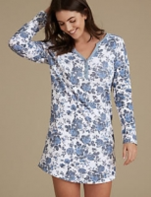 Marks and Spencer  Cotton Rich Floral Print Nightdress