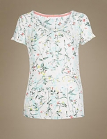 Marks and Spencer  Floral Print Short Sleeve Pyjama Top