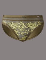 Marks and Spencer  Lace Embroidered High Leg Knickers