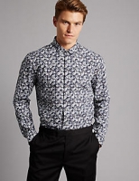 Marks and Spencer  Pure Cotton Slim Fit Printed Shirt