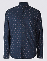 Marks and Spencer  Pure Cotton Slim Fit Printed Shirt