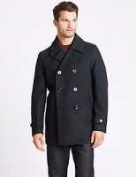 Marks and Spencer  Wool Blend Double Breasted Peacoat