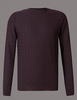 Marks and Spencer  Pure Merino Wool Textured Slim Fit Jumper