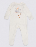 Marks and Spencer  Pure Cotton Born in 2018 Sleepsuit
