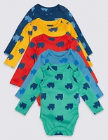 Marks and Spencer  5 Pack Printed Pure Cotton Bodysuits