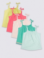 Marks and Spencer  5 Pack Vest Tops (3 Months - 7 Years)