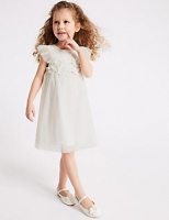 Marks and Spencer  Pleated Flower Applique Dress (1-16 Years)