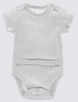 Marks and Spencer  Pure Cotton Short Sleeve Bodysuit with Popper Tummy (0-3 Yea
