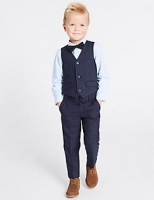 Marks and Spencer  4 Piece Waistcoat Trousers & Shirt with Bow Tie Outfit (1-5 