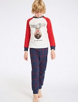 Marks and Spencer  Pure Cotton Reindeer Pyjamas (3-16 Years)
