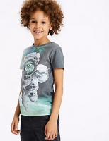 Marks and Spencer  Cotton Blend Photographic Top (3-16 Years)
