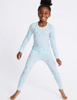 Marks and Spencer  Cotton Blend Unicorn Print Thermal Set (18 Months - 16 Years