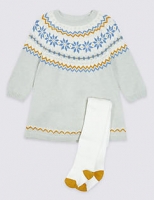 Marks and Spencer  2 Piece Fairisle Baby Dress with Tights