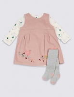 Marks and Spencer  3 Piece Baby Dress & Bodysuit with Tights