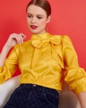 Savida High Neck Bow Blouse