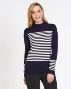 Gallery Stripe Turtle-Neck Jumper