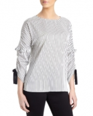 Ruched Tie Sleeve Top