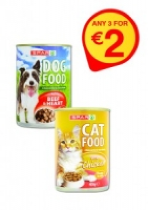 SPAR Dog / Cat Food Tins range 400g ANY 3 FOR 2