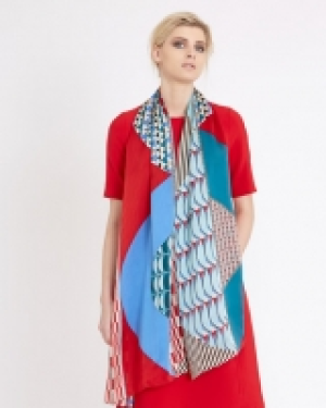 Carolyn Donnelly The Edit Wave Geo Silk Scarf
