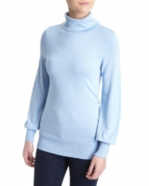 Blouson Sleeve Roll-Neck