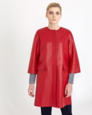 Carolyn Donnelly The Edit Red Leather Coat