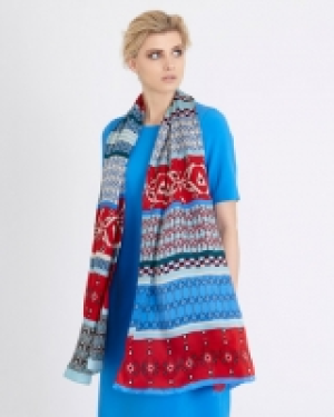 Carolyn Donnelly The Edit Geo Stripe Silk Scarf