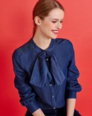 Savida Bow Neck Tencel Shirt